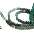 NATURAL BARIEL EMERALD 3-4MM RONDELLE FACETED BEADS 21" LONG COLLAR NECKLACE