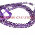 NATURAL AMETHYST GEMSTONE 3-4MM RONDELLE FACETED LOOSE BEADS 13" STRAND 1 LINE