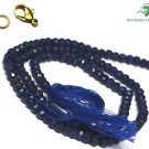 NATURAL BLUE JADE GEMSTONE 3-4MM RONDELLE FACETED BEADS 36" LONG COLLAR NECKLACE