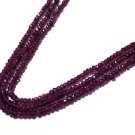 NATURAL INDIAN GARNET STONE 3-4MM RONDELLE FACETED LOOSE BEADS 13" STRAND 3 LINE