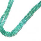 NATURAL GREEN APATITE STONE 3-4MM RONDELLE FACETED LOOSE BEADS 13" STRAND 2 LINE