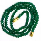 NATURAL GREEN ONYX GEMSTONE 3-4MM RONDELLE FACETED LOOSE BEADS 36" LONG NECKLACE