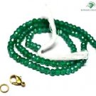 COATED GREEN ONYX GEMSTONE 3-4MM RONDELLE FACETED BEADS 21" LONG Collar NECKLACE