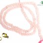 NATURAL ROSE QUARTZ STONE 3-4MM RONDELLE FACETED BEADS 36" LONG COLLAR NECKLACE