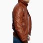 Mens leather jacket bomber jacket vintage jacket brown leather jacket