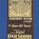 Hotel Dixie Grande Bradenton FL Matchbook Cover - No Matches