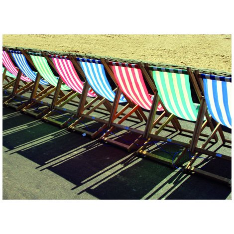 Deck Chairs Postcard Sent to You in the Mail Using a Pictorial GB Post and Go Stamp