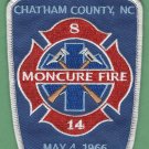 MONCURE NORTH CAROLINA FIRE RESCUE PATCH