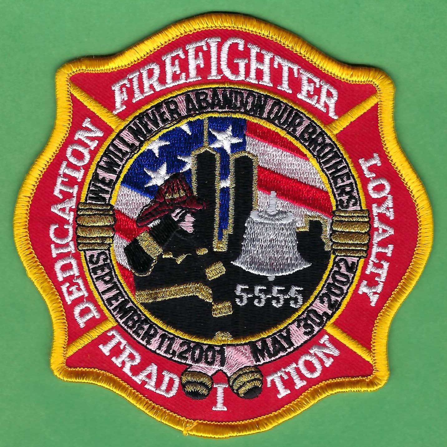 FDNY 9-11 World Trade Center Memorial Fire Fighter Patch