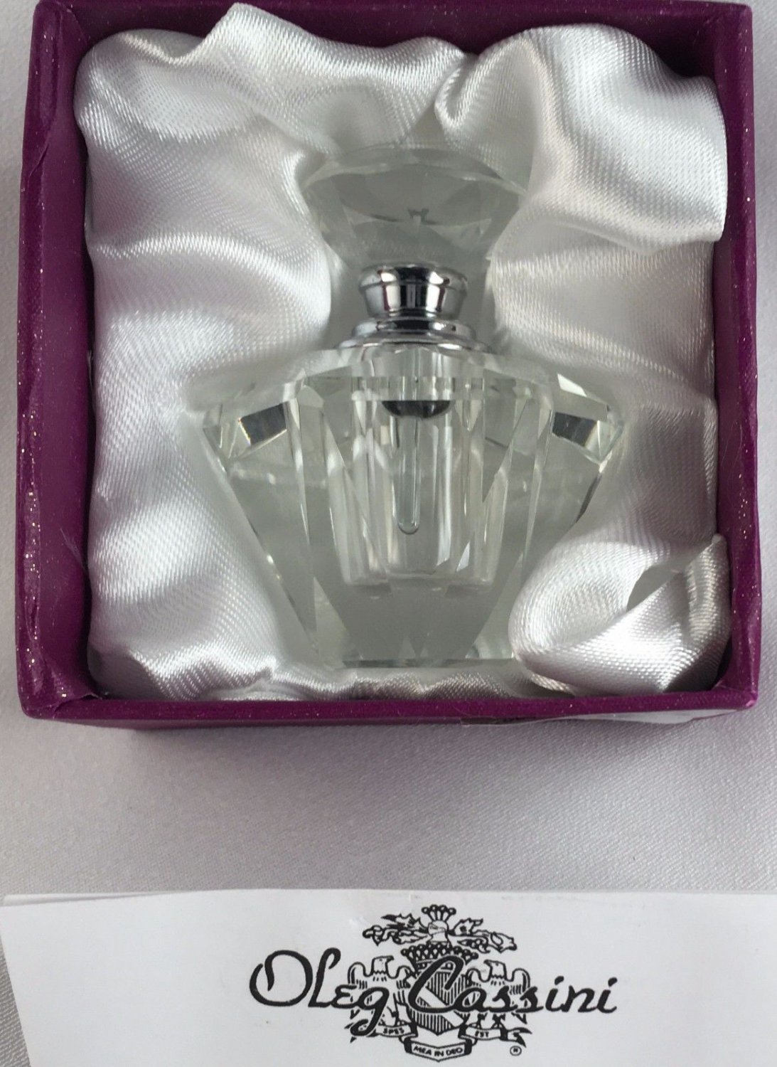 Crystal Perfume Bottle By Oleg Cassini Crystal Faceted Firenze