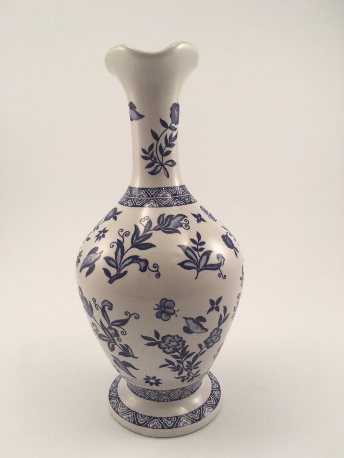 Vintage Coalport Porcelain Blue & White Decanter Vase - Limited Edition