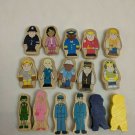 Wood Railroad Chunky Wood People Toy Lot of 16 2.5"-3" Assorted Styles