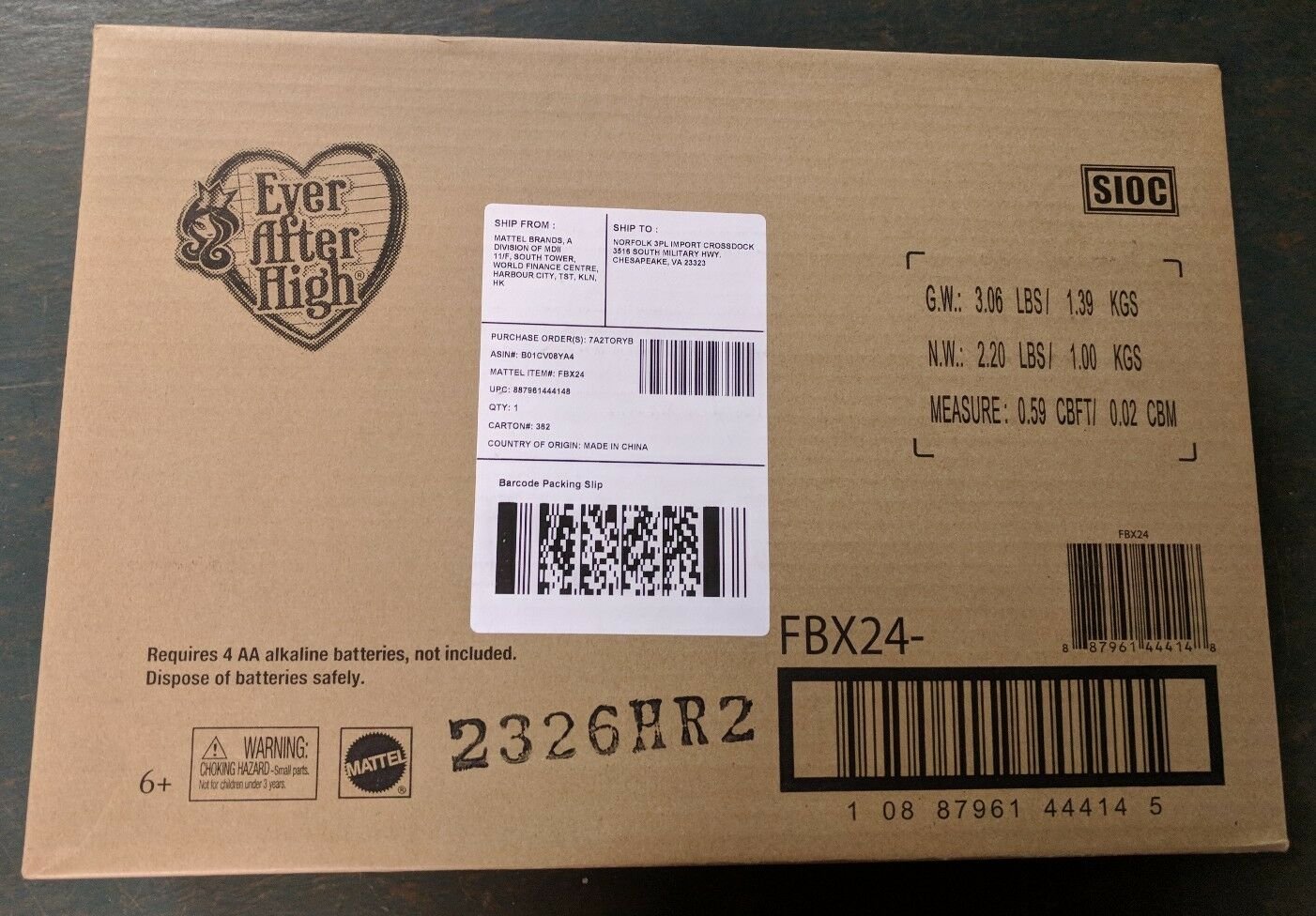 Ever After High Epic Winter Sparklizer Playset Amazon Frustration-Free Packaging