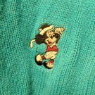 Vintage Golf Mickey Mouse Sweater Disney Fashion Adult Large Aqua-Blue
