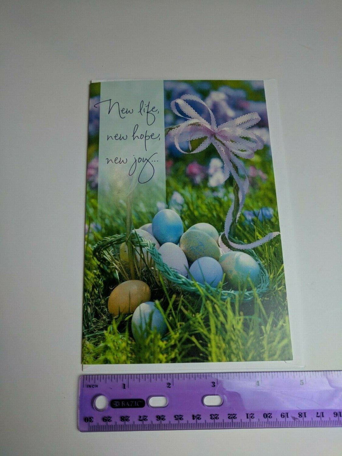American Greetings Tender Thoughts Note Card Easter Eggs New Life New Hope