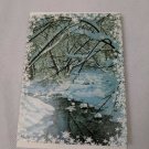 PVA Paralyzed Veterans Christmas Holiday Card Unused VTG Snowy Forest Brook