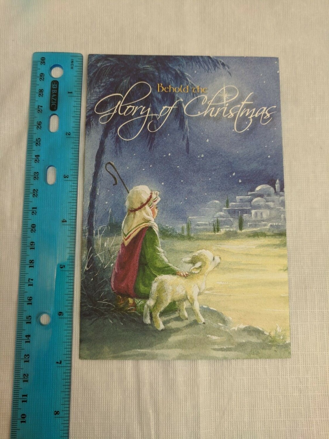Guideposts Someone Cares Christmas Fold-out Card Shepherd Boy & Lamp