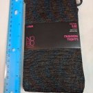 Fashion Tights Black w/ Metallic Blue Purple Gold Threads S/M NoBo No Boundaries