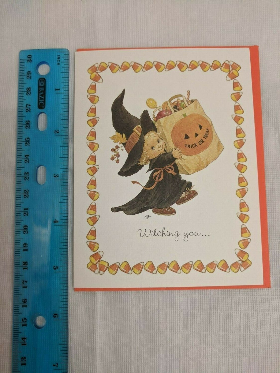 Current Inc Halloween Card Ruth Morehead Teenie Halloweenies Witch Girl