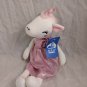 Plush Unicorn Pony Rag Doll Stuffed Animal w/ Pink Lame Dress 8" Seated Height