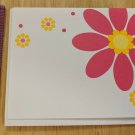 Current Inc Pink & Yellow Daisy Flowers on White Blank Note Card Unused