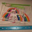 Rainbow Unicorn Zipper Bag Set of 3 Sizes Vinyl/Open-Weave Back for Supplies