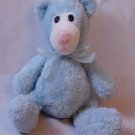 Kellytoy 7" Teddy Bear Plush - Baby Blue w/ Bow - Seated Stuffed Animal