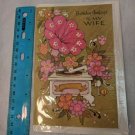 VTG 1970's Greeting Card Happy Birthday Greetings Wife Old Record Player Pink