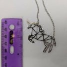 UNICORN Pony Geometric Necklace Pendant Small 2" Costume Jewelry
