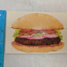 American Greetings VTG Tri-fold Note Card Hamburger w/ Pickle Seal Sticker