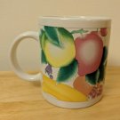 China Coffee Mug Tea Cup w/ Fruit - Apples, Pineapple, Banana, Plums, Berries