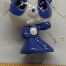 Miniature Resin Figurine Panda Bear White/Purple 2.8cm High