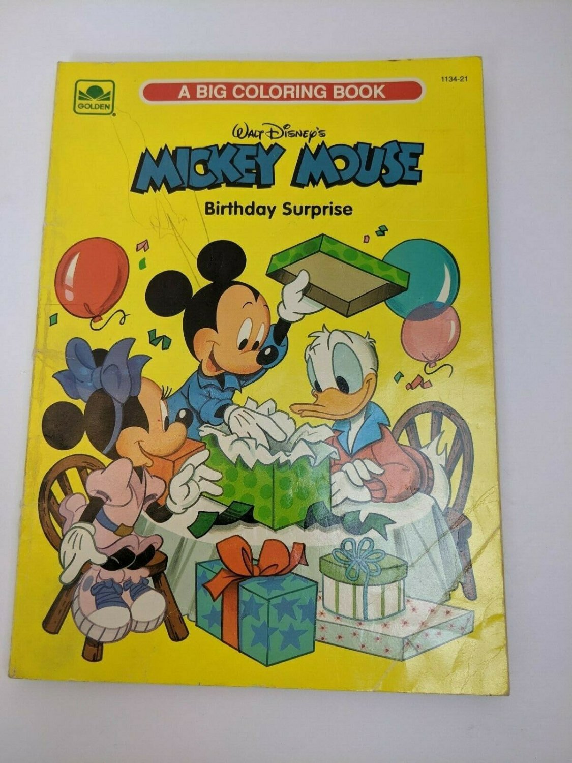 Walt Disney Mickey Mouse Birthday Surprise Coloring Book 1991 USED