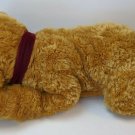 Russ Berrie Toastin' Large Plush Puppy Dog 26" Long Golden Brown Red Ribbon