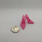 12" Fashion Doll Pair of Pink High-heel Back Strap Sandal Shoes for Curve Foot