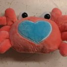 Pink & Blue Heart Crab Plush Stuffed Animal 5" Wide