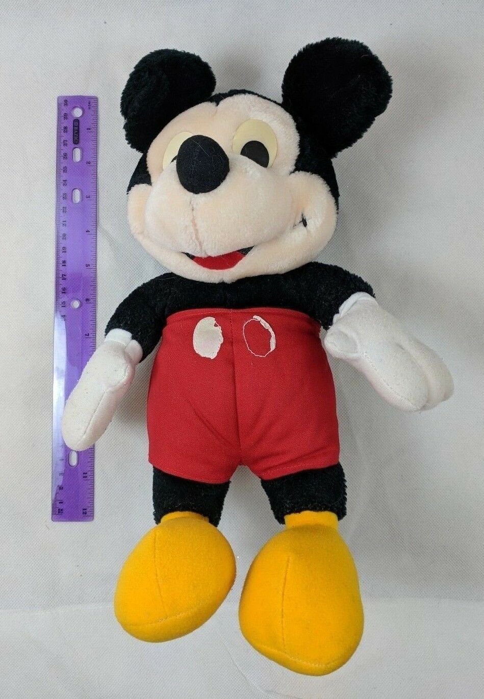 Disney Mickey Mouse Playskool Plush 14" Stuffed Animal Vintage, Red Shorts