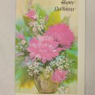 Vintage Fantusy Cards Happy Birthday Card Unused Pink Flowers