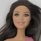 Barbie Molded Pink/Aqua Swimsuit Brunette Pink Eyeshadow