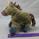 Manhattan Toy HORSE Plush Pony Brown w/ Blue Hooves, Mauve Nose, Tan Underbelly