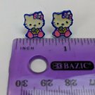 Hello Kitty Pierced Earrings Pair Pink/Yellow/Blue w/ Rhinestone