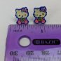 Hello Kitty Pierced Earrings Pair Pink/Yellow/Blue w/ Rhinestone