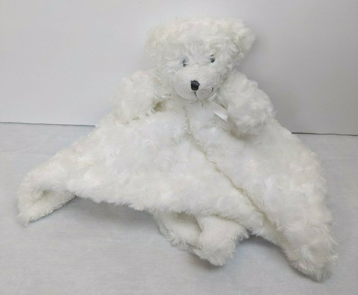 Blankets And Beyond Plush White Bear Baby Security Blanket Lovey Plush Animal