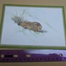 Vintage Christmas Christmas Card Brown Rabbit in Snow Giordano Illustration
