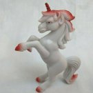 Plastic Unicorn Figurine Toy 3" Tall White & Pink Rearing