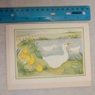Mother Duck & Ducklings by Pond Art by Ching Note Card