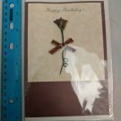 Paraiso Paradise Greetings Birthday Card Burgundy w/ Flower Embellishment