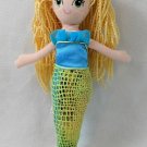 10" Douglas Cuddle Toy Mermaid Doll Blonde Yarn Hair, Aqua & Green Outfit