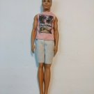Barbie Fashionista Ken Doll w/ White Shorts, Pink California Palm CHEWED HAND
