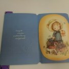 English Cards Ltd Girl in Blue Dress, Hat, Puppy Dog w/ Basket of Flowers